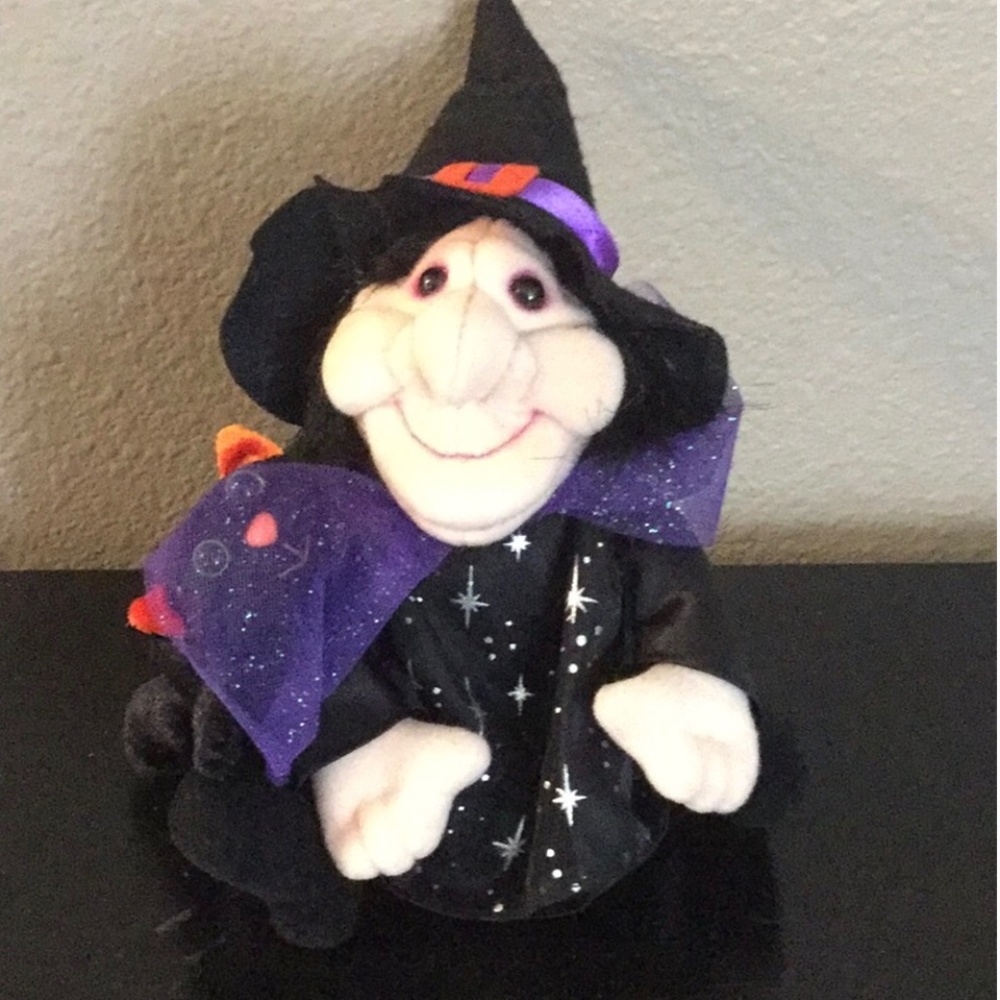 Halloween Witch W/ Black Cat plush